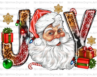 Joy with Santa Claus png sublimation design download, Christmas png, Santa Claus png, Christmas joy png, sublimate designs download