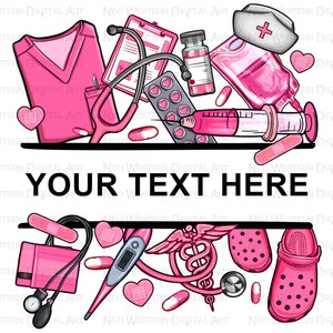 Descarga de diseño de sublimación de png rosa personalizada Enfermera, Enfermera png, nombre personalizado Enfermera png, Vida de enfermera png, Enfermería png, descarga de diseños