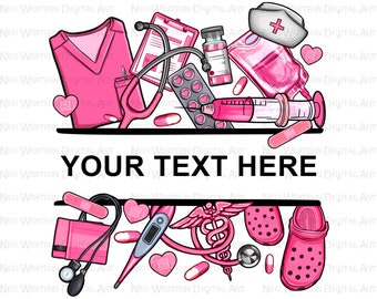 Personalized pink Nurse png sublimation design download, Nurse png, custom name Nurse png, Nurse life png, Nursing png, designs download