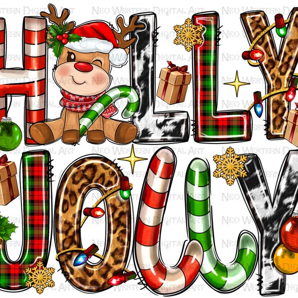 Holly Jolly png sublimation design download, Christmas png, Holly Jolly png, Merry Christmas png, sublimate designs download