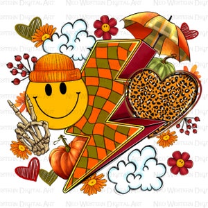 Fall heart lightning bolt peace png sublimation design download, Fall pumpkin png, Hello Fall png, Fall vibes png,sublimate designs download