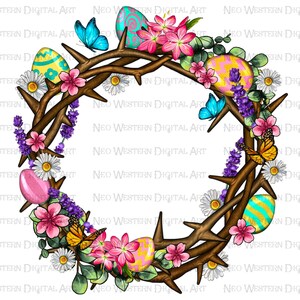 Crown of thorns Easter png sublimation design download, Happy Easter Day png, Easter love png,crown of thorns png,sublimate designs download