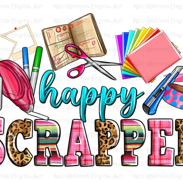 Happy scrapper png sublimation design download, scrapbooking png, scrapbook png, crafting png, Scrapbooking life png, designs download