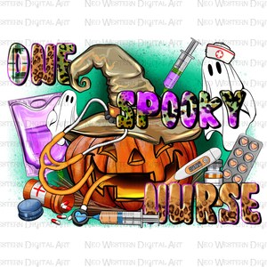 One spooky Nurse png sublimation design download, Happy Halloween png, spooky season png, trick or treat png, sublimate designs download