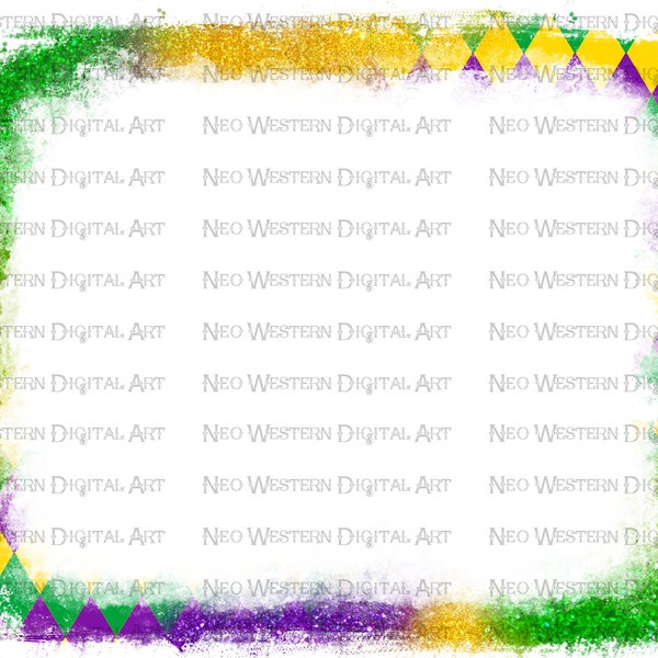 Mardi Gras frame background png sublimation design download, Mardi Gras png, western frame png, glitter frame png,sublimate designs download