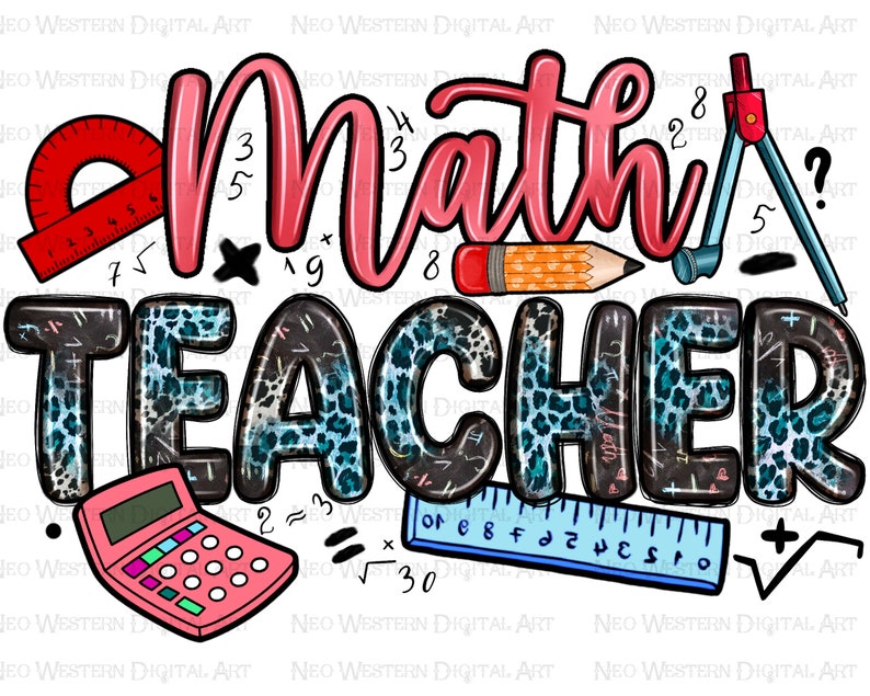 Math Teacher Png Sublimation Design Download, Teacher's Day Png ...