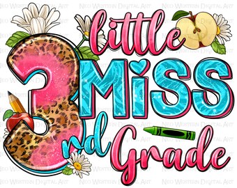 Descarga de diseño de sublimación de png de 3er grado de Little Miss, png de regreso a la escuela, png de tercer grado, png de graduación, descarga de diseños sublimados