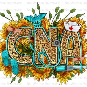 Western CNA zertifizierte Pflegehelfer png, CNA Krankenschwester png, Sonnenblumen CNA png, Krankenschwester Leben png, Krankenpflege png, sublimieren Designs herunterladen