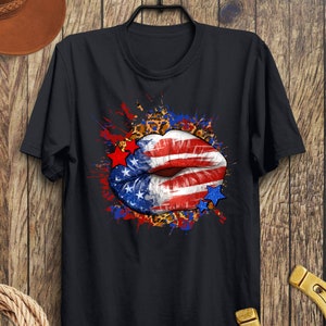 Leopard American flag lips png sublimation design download, 4th of July png, Independence Day png, USA flag png, sublimate designs download image 3