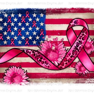 Krebs amerikanische Flagge Sonnenblume png Sublimation Design download, Cancer Awareness png, Brustkrebs Ribbon png, sublimate designs download