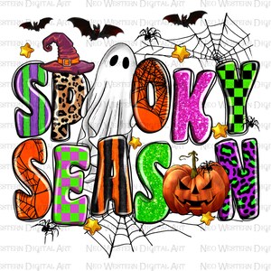 Spooky season png sublimation design download, Happy Halloween png, spooky vibes png, Halloween ghost png, sublimate designs download
