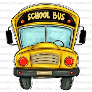 School Bus png sublimation design, Back to School png, hand drawn school bus png, school png, sublimate designs download