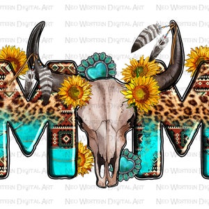 Western bull skull mom png sublimation design download, Mother's Day png, western Mom png, bull skull png, sublimate designs download