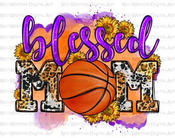 Téléchargement de conception de sublimation png de basket-ball de maman bénie, ballon de basket-ball png, maman de sport png, jour de jeu png, téléchargement de conceptions sublimées