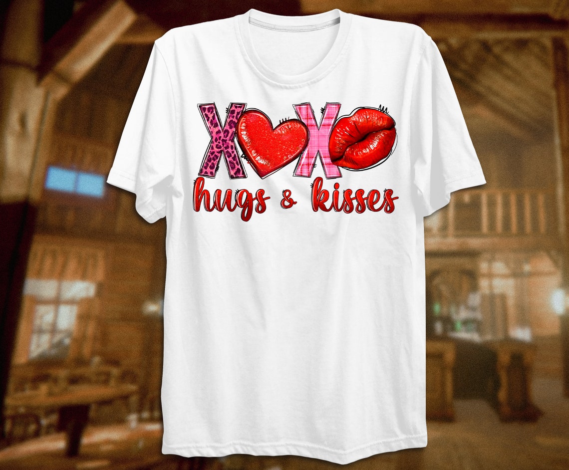 Xoxo Hugs and Kisses Png Sublimation Design Download, Valentine's Day ...
