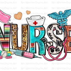 Western Nurse png sublimation design download, Nurse png design, Nurse life png, Nursing png, sublimate designs download