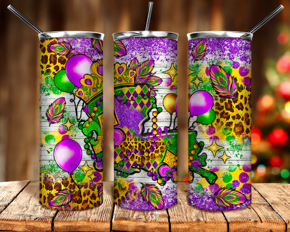 Mardi Gras Louisiana map png 20oz tumbler sublimation design download, Happy Mardi Gras png,Louisiana tumbler png,sublimate designs download