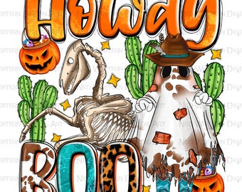Howdy boo png sublimation design download, Happy Halloween png, spooky vibes png, Halloween ghost png, sublimate designs download