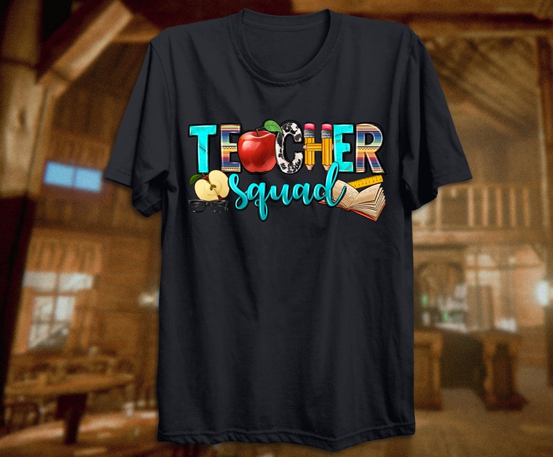 Teacher Squad Png Sublimation Design Download, Back to School Png ...
