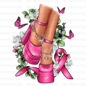 Breast Cancer diva png sublimation design download, Breast Cancer png, Cancer Awareness png, Cancer heels png, sublimate designs download