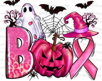 Boo scare away Breast Cancer png sublimation design download, Happy Halloween png, spooky vibes png, Halloween vibes png, sublimate download