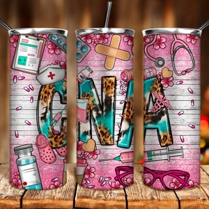 CNA 20oz tumbler sublimation design download, Certified Nursing Assistants png, western tumbler png, sublimate designs download