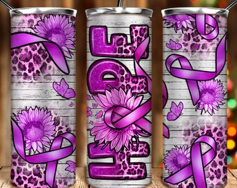 Hope lila Band 20 Unzen dünner Becher png, Krebs Becher wickeln png, Bauchspeicheldrüsenkrebs png, 20 Unzen Becher Designs, Becher png herunterladen