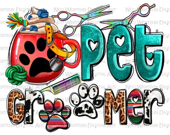 Western Pet groomer png sublimation design download, animal love png, groomer png, western pet groomer png, sublimate designs download
