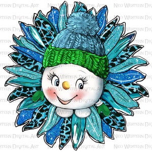 Winter sunflower with snowman png sublimation design download, winter sunflower png, winter vibes png, snowman png,sublimate design download