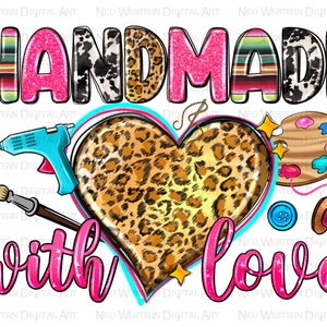 Handmade with love png sublimate designs download, craft life png, craft love png, western heart png, crafting png,sublimate design download