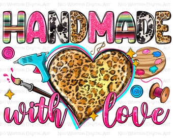 Handmade with love png sublimate designs download, craft life png, craft love png, western heart png, crafting png,sublimate design download
