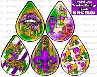 Mardi Gras teardrop earrings bundle png sublimation design download, Mardi Gras png,western teardrop earrings png,sublimate designs download