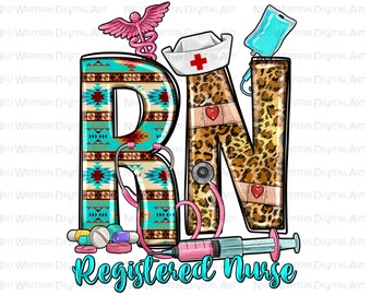 RN Registered Nurse png Sublimation Design download, Western RN png, Krankenschwester Leben png, Krankenpflege png, Sublimate designs download