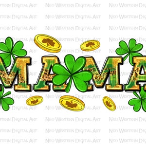 St. Patricks Day mama png sublimation design download, Happy St. Patricks Day png, western mama png, sublimate designs download