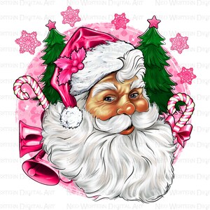 Pink Christmas Santa Claus png sublimation design download, Merry Christmas png, Happy New Year png, sublimate designs download