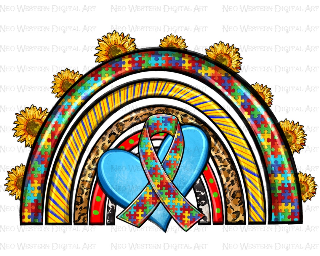 Autism Rainbow Png Sublimation Design Download, Autism Awareness Png ...