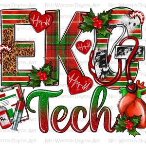 Natale EKG Tech png sublimazione design download, EKG Tech png, Natale EKG Tech png, Natale png, sublimare disegni scaricare