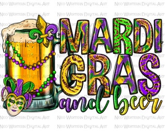 Mardi Gras and beer png sublimation design download, Happy Mardi Gras png, beer png, Mardi Gras Carnival png, sublimate designs download