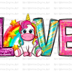Love Unicorn png sublimation design download, cute Unicorn png, hand drawn Unicorn png, Unicorn png, sublimate designs download