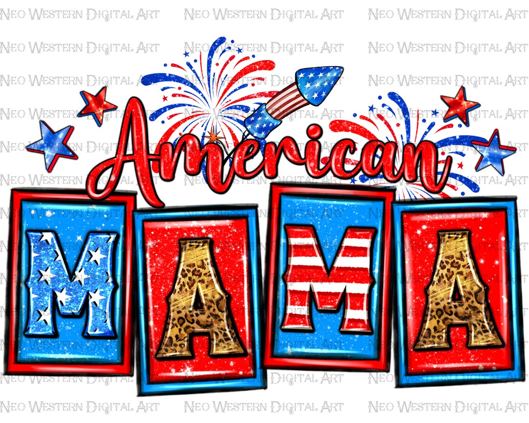 American Mama Png Sublimation Design Download, 4th of July Png, Western ...