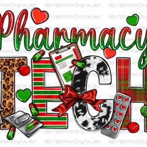 Pharmacy Tech Christmas Png Sublimation Design Download, Christmas Png ...
