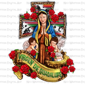 Virgen de Guadalupe with roses Png, Virgen de Guadalupe png, Latina Mexican png, Guadalupe png, Virgin Mary png, sublimate designs download