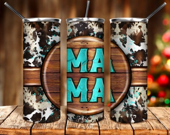 Cowhide Mama 20oz tumbler png sublimation design download, Mother's Day png, western tumbler png,Mama tumbler png,sublimate designs download