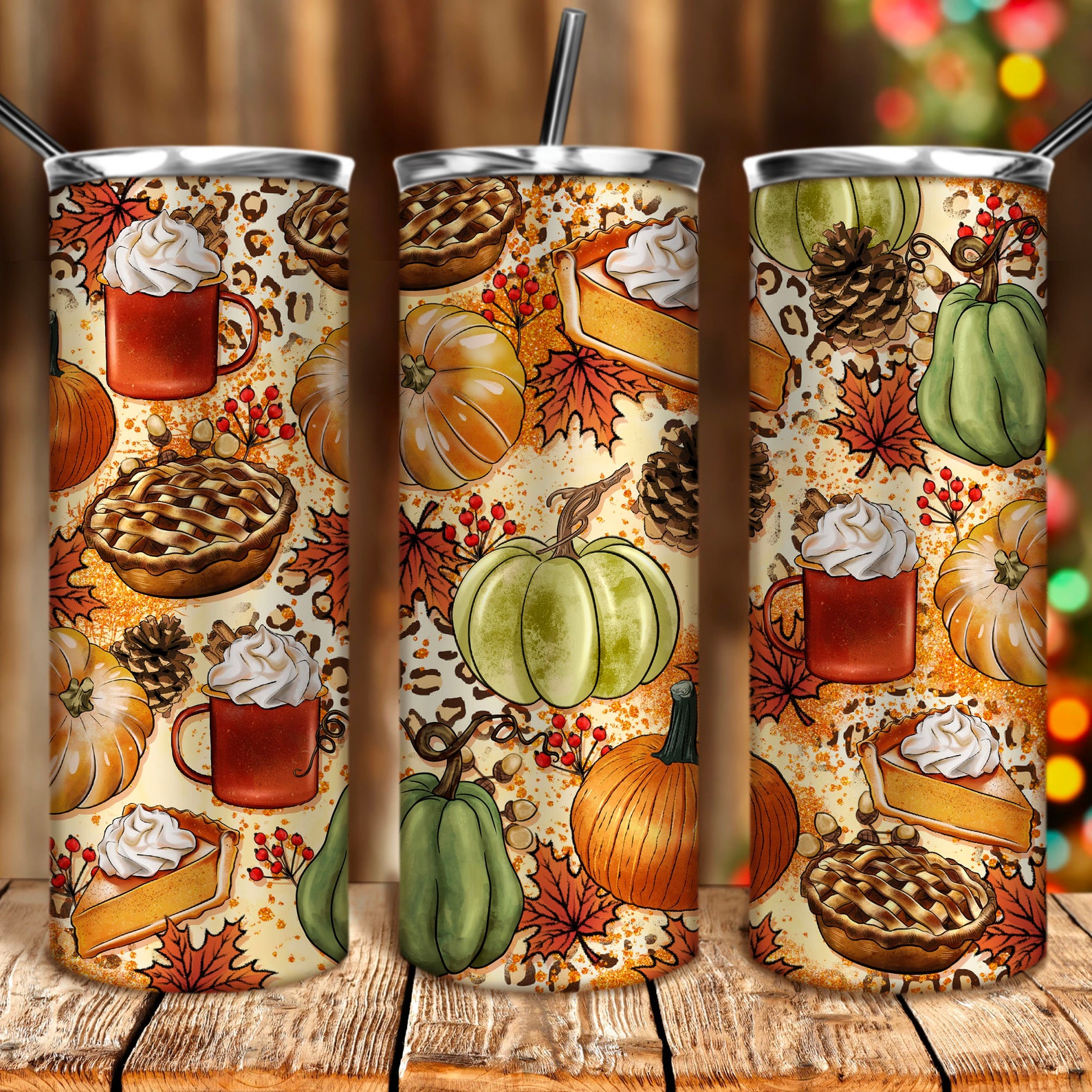 Fall 20 Oz Skinny Tumbler Png Sublimation Design Download, Tumbler Wrap ...