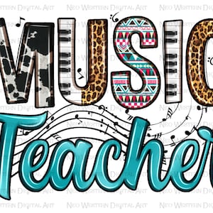 Music Teacher png sublimation design download, Teacher&#39;s Day png, Music png, Teacher life png, back to school png,sublimate designs download