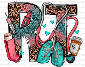 Téléchargement de conception de sublimation png de thérapeute respiratoire RT, infirmière RT png, infirmière amour png, png RT occidental, téléchargement de conceptions sublimées