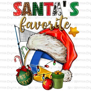 Santa&#39;s Favorite Volleyball png sublimation design download, Merry Christmas png, Christmas Volleyball png, sublimate designs download