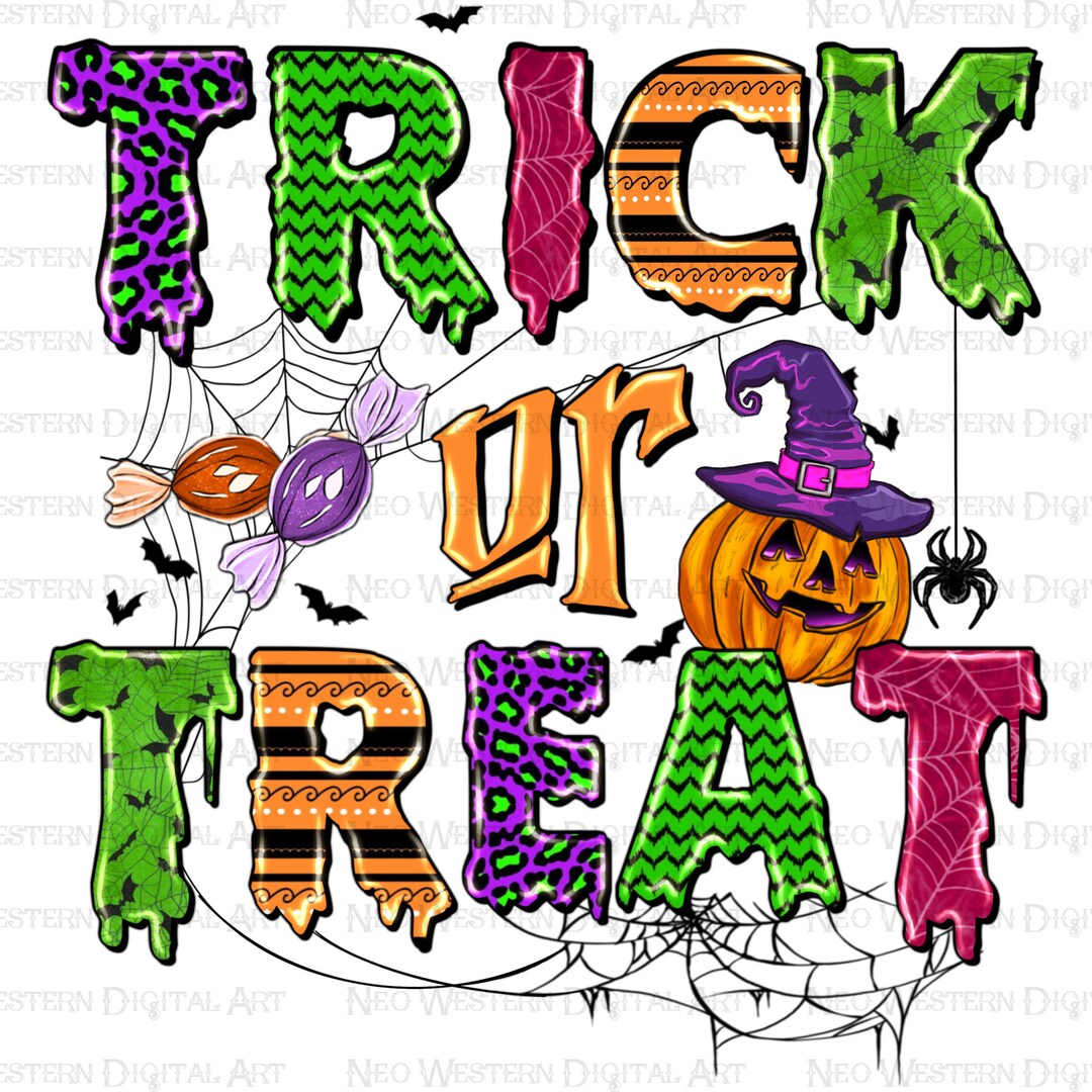 Trick or Treat Png Sublimation Design Download, Happy Halloween Png ...