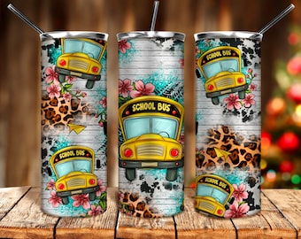 Buschauffeur luipaard koeienhuid 20oz tuimelaar png sublimatie ontwerp download, terug naar school png, Buschauffeur png, sublimeer ontwerpen download