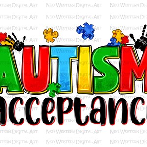Autism acceptance png sublimation design download, Autism awareness png, Autism puzzle pieces png, Autism png, sublimate designs download